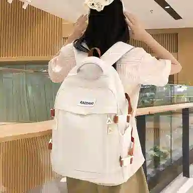 行途 潮流背包学生书包韩版时尚百搭简约 尼龙 双肩包 常规 男女同款情侣款 黑色/白色/绿色/卡其色