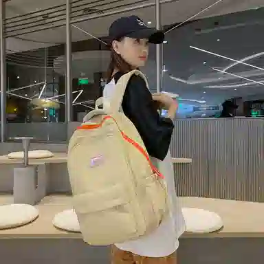 行途 初高中学生大学生简约校园风韩版 双肩包 尼龙 女款 多色