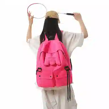 行途 高颜值大容量小众百搭设计旅行背包简约旅行书包 尼龙 双肩包 常规 男女同款情侣款 黄色/荧光绿/荧光粉