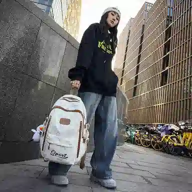 行途 高颜值学生大容量初高中大容量潮流印花学院风尼龙双肩包 男女同款 多色