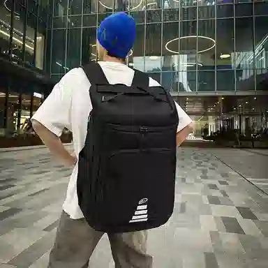 行途 大容量旅游背包休闲运动风行李包防泼水书包 牛津布 双肩包 常规 男女同款情侣款 黑色/白色