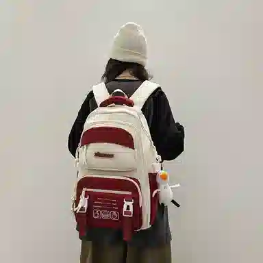 行途 休闲简约撞色便携 尼龙 双肩包 男女同款情侣款 多色