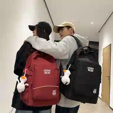 行途双肩包女休闲简约大容量电脑背包男高初中大学生书包尼龙多色