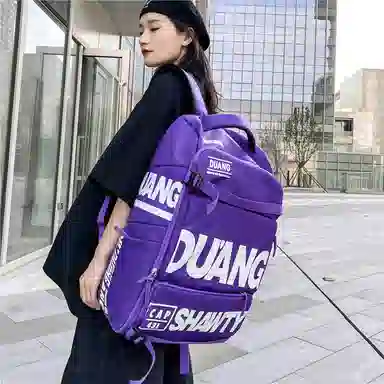 行途 大容量潮牌旅行运动训练滑雪 复合布 背包双肩包 常规 男女同款情侣款 白色/黑色/亮橘色/荧光绿色/蓝绿色/紫色