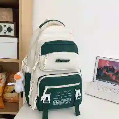 行途 休闲简约撞色便携 尼龙 双肩包 男女同款情侣款 多色