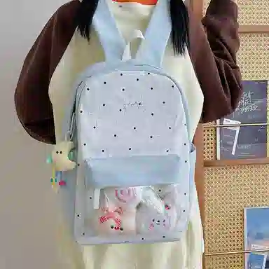 行途 高颜值可爱日系痛包学院透明 尼龙 双肩包 女款 多色