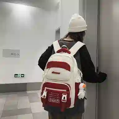 行途 休闲简约撞色便携 尼龙 双肩包 男女同款情侣款 多色