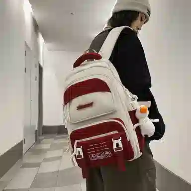 行途 休闲简约撞色便携 尼龙 双肩包 男女同款情侣款 多色