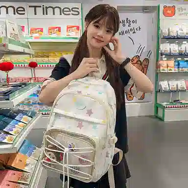 行途 书包初中生高中生大学生大容量包女防水轻便电脑背包 尼龙 双肩包 男女同款情侣款 多色