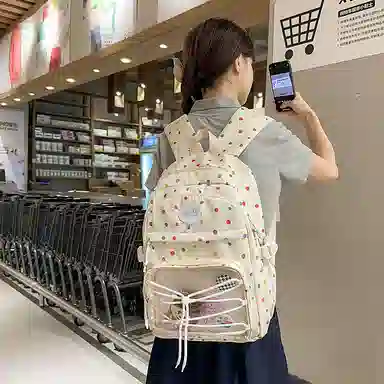 行途 书包初中生高中生大学生大容量包女防水轻便电脑背包 尼龙 双肩包 男女同款情侣款 多色