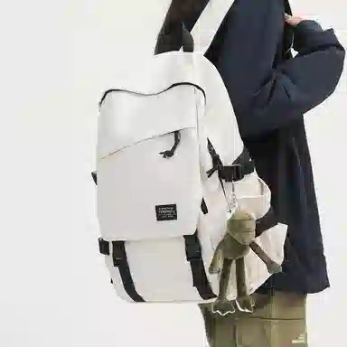 行途 潮牌时尚大学生日系旅行背包韩版百搭初高中生书包 尼龙 双肩包 常规 男女同款情侣款 黑色/白色/红色/灰色