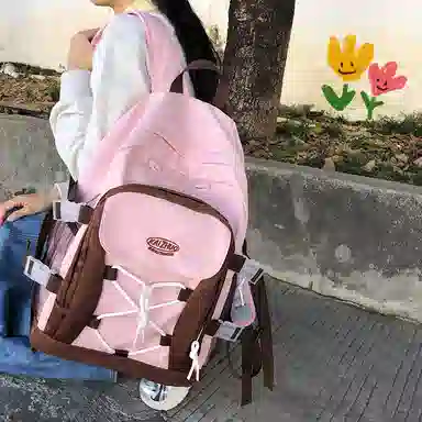 行途 潮流学院风简约 尼龙 双肩包 女款 多色