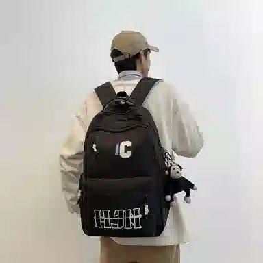 行途 潮流字母时尚简约大容量旅行高级感休闲 尼龙 双肩包 男女同款情侣款 多色