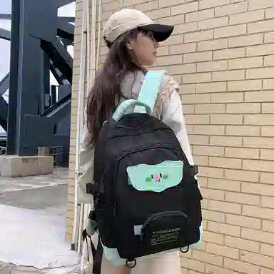 行途 学生书包女日系双肩包尼龙时尚潮流百搭休闲背包大容量中学生背包 多色