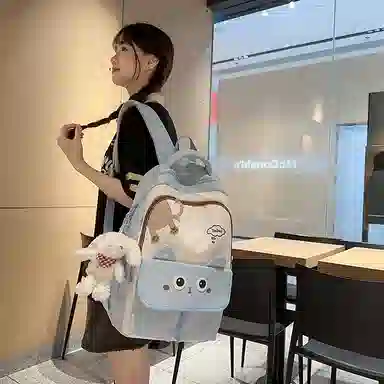 行途 可爱毛绒个性简约休闲 尼龙 双肩包 常规 女款 多色