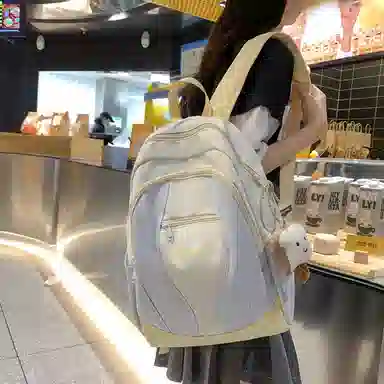 行途 高级感轻便颜值撞色 尼龙 双肩包 常规 女款 灰色/蓝色/粉色/蓝黄色