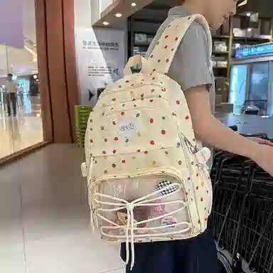 行途 书包初中生高中生大学生大容量包女防水轻便电脑背包 尼龙 双肩包 男女同款情侣款 多色