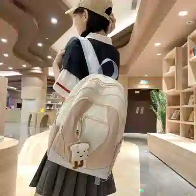 行途 高级感轻便颜值撞色 尼龙 双肩包 常规 女款 灰色/蓝色/粉色/蓝黄色