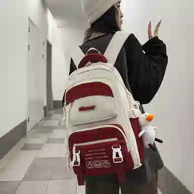 行途 休闲简约撞色便携 尼龙 双肩包 男女同款情侣款 多色