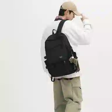 行途 潮牌时尚大学生日系旅行背包韩版百搭初高中生书包 尼龙 双肩包 常规 男女同款情侣款 黑色/白色/红色/灰色