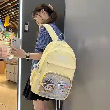 行途 书包初中生高中生大学生大容量包女防水轻便电脑背包 尼龙 双肩包 男女同款情侣款 多色