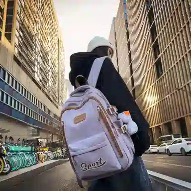 行途 高颜值学生大容量初高中大容量潮流印花学院风尼龙双肩包 男女同款 多色