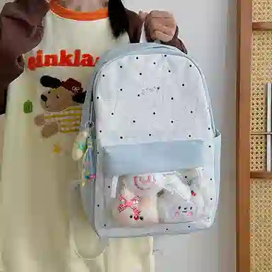 行途 高颜值可爱日系痛包学院透明 尼龙 双肩包 女款 多色