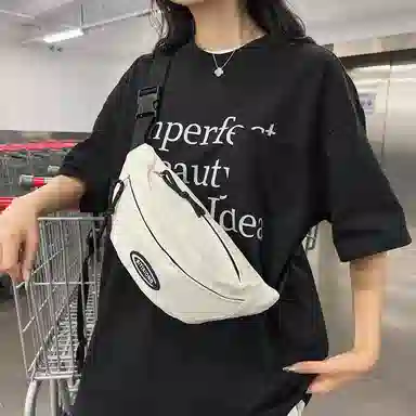 行途 日系休闲简约时尚百搭轻便潮流 尼龙 斜挎胸包 男女同款情侣款