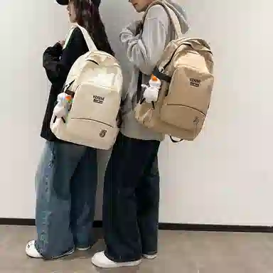 行途双肩包女休闲简约大容量电脑背包男高初中大学生书包尼龙多色