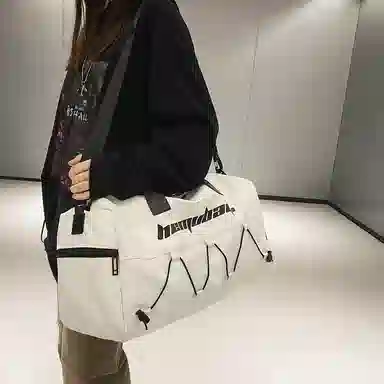 行途 大容量干湿分离 牛津布 手提单肩斜挎旅行包健身包 大号 男女同款情侣款 黑色/白色/蓝色/卡其色