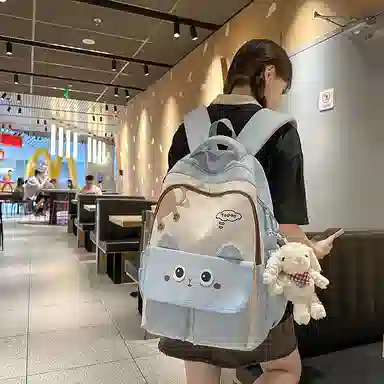 行途 可爱毛绒个性简约休闲 尼龙 双肩包 常规 女款 多色