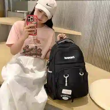 行途 大容量简约时尚大学生休闲旅行 背包双肩包 男女同款情侣款 多色 尼龙