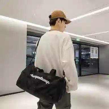 行途 大容量干湿分离 牛津布 手提单肩斜挎旅行包健身包 大号 男女同款情侣款 黑色/白色/蓝色/卡其色