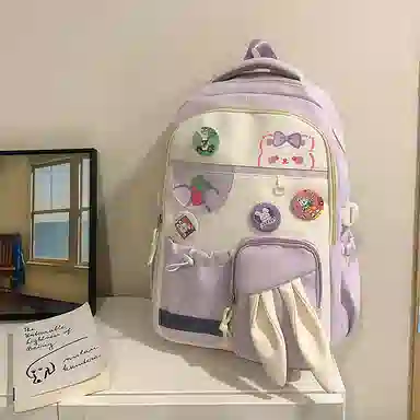 行途 多巴胺撞色甜美大容量 尼龙 双肩包 男女同款情侣款 多色