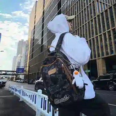 行途 高颜值学生大容量初高中大容量潮流印花学院风尼龙双肩包 男女同款 多色