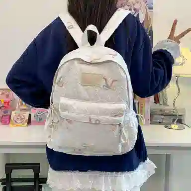 行途 小众高颜值日系百搭书包大容量初高中大学生电脑包 尼龙 双肩包 常规 女款 多色