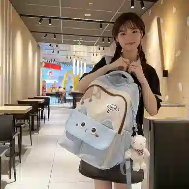 行途 可爱毛绒个性简约休闲 尼龙 双肩包 常规 女款 多色