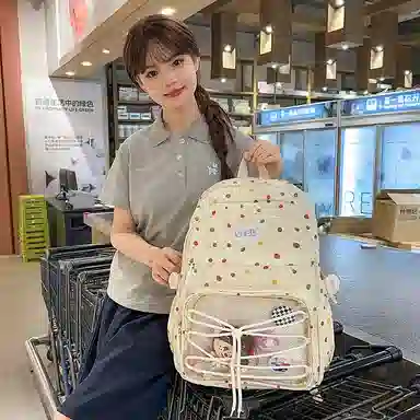 行途 书包初中生高中生大学生大容量包女防水轻便电脑背包 尼龙 双肩包 男女同款情侣款 多色