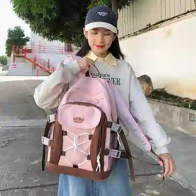 行途 潮流学院风简约 尼龙 双肩包 女款 多色