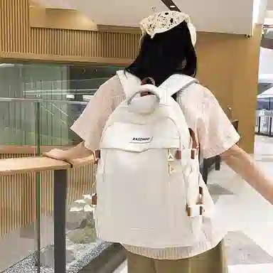 行途 潮流背包学生书包韩版时尚百搭简约 尼龙 双肩包 常规 男女同款情侣款 黑色/白色/绿色/卡其色