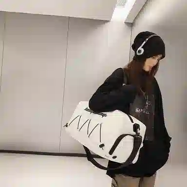 行途 大容量干湿分离 牛津布 手提单肩斜挎旅行包健身包 大号 男女同款情侣款 黑色/白色/蓝色/卡其色