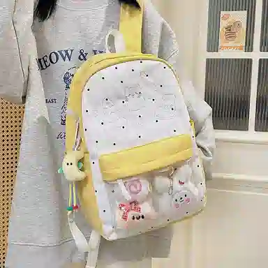 行途 高颜值可爱日系痛包学院透明 尼龙 双肩包 女款 多色