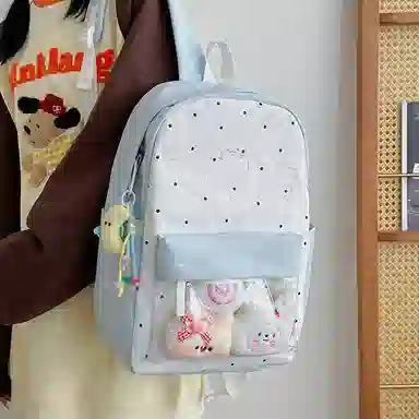 行途 高颜值可爱日系痛包学院透明 尼龙 双肩包 女款 多色