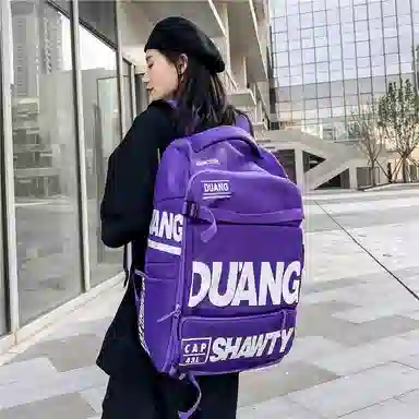 行途 大容量潮牌旅行运动训练滑雪 复合布 背包双肩包 常规 男女同款情侣款 白色/黑色/亮橘色/荧光绿色/蓝绿色/紫色