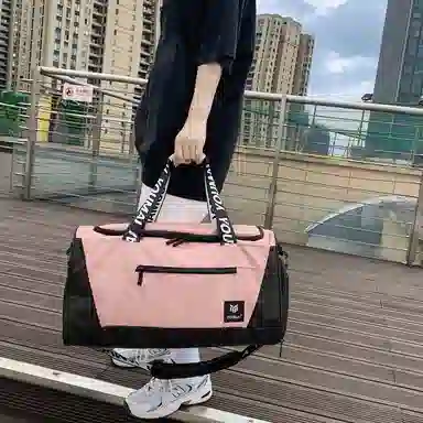 行途 旅行包干湿分离运动瑜伽包独立鞋仓大容量短途旅行训练包 牛津布 健身包 中号 男女同款情侣款 黑色/灰色/砖红色/绿色/蓝色/粉色