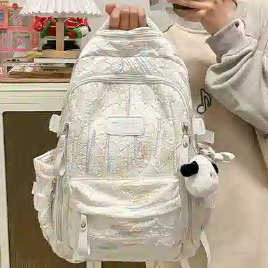 行途 大容量时尚双肩包休闲百搭尼龙男女背包高中生校园学生 多色