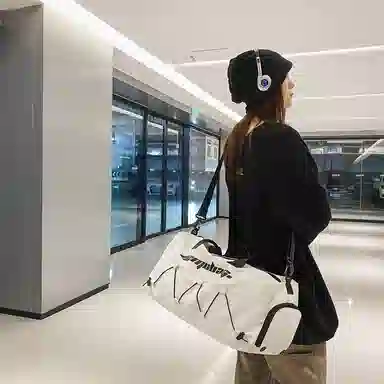 行途 大容量干湿分离 牛津布 手提单肩斜挎旅行包健身包 大号 男女同款情侣款 黑色/白色/蓝色/卡其色