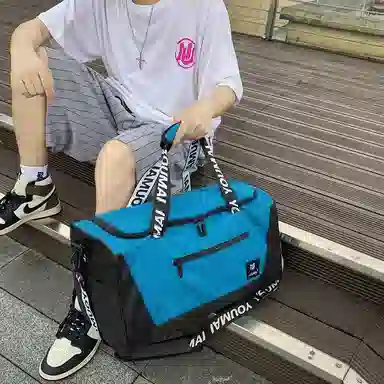 行途 旅行包干湿分离运动瑜伽包独立鞋仓大容量短途旅行训练包 牛津布 健身包 中号 男女同款情侣款 黑色/灰色/砖红色/绿色/蓝色/粉色