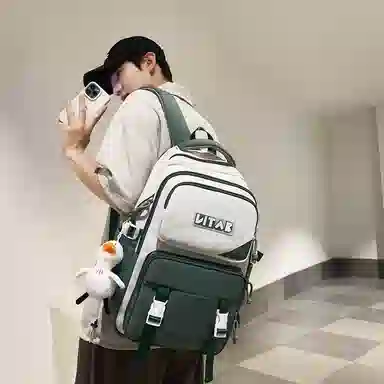 行途 大容量旅行大学生上课电脑韩版百搭 尼龙 书包双肩包 男女同款情侣款 多色