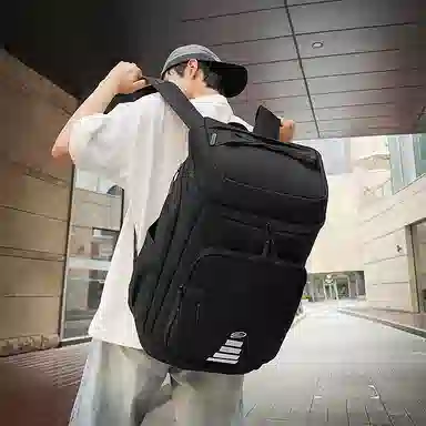 行途 大容量旅游背包休闲运动风行李包防泼水书包 牛津布 双肩包 常规 男女同款情侣款 黑色/白色